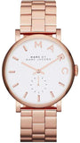 Marc Jacobs Baker White Dial Rose Gold Steel Strap Watch for Women - MBM3244 Buy Now By Marc Jacobs