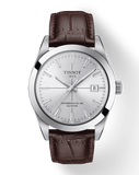 Tissot Gentleman Powermatic 80 Silicium Silver Dial Brown Leather Strap Watch For Men - T127.407.16.031.01 Buy Now By Tissot