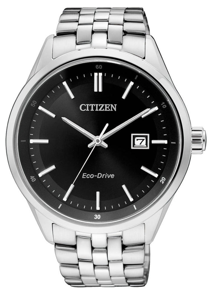 Citizen Eco Drive Black Dial Silver Steel Strap Watch For Men - BM7250-56E Buy Now By Citizen