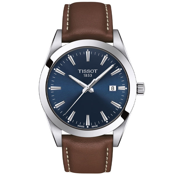 Tissot Gentleman Blue Dial Brown Leather Strap Watch For Men - T127.410.16.041.00 Buy Now By Tissot