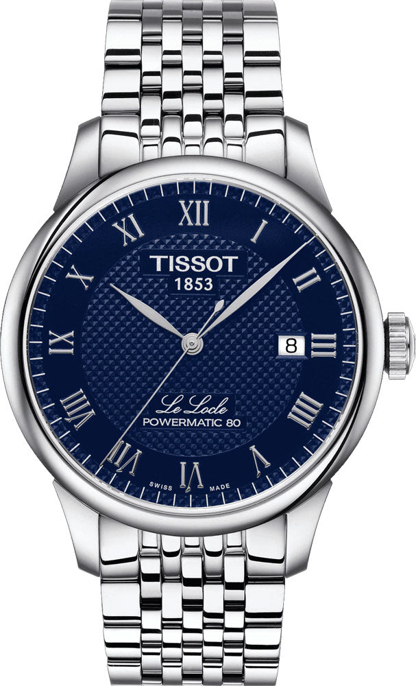 Tissot Le Locle Powermatic 80 Blue Dial Silver Steel Strap Watch For Men - T006.407.11.043.00 Buy Now By Tissot