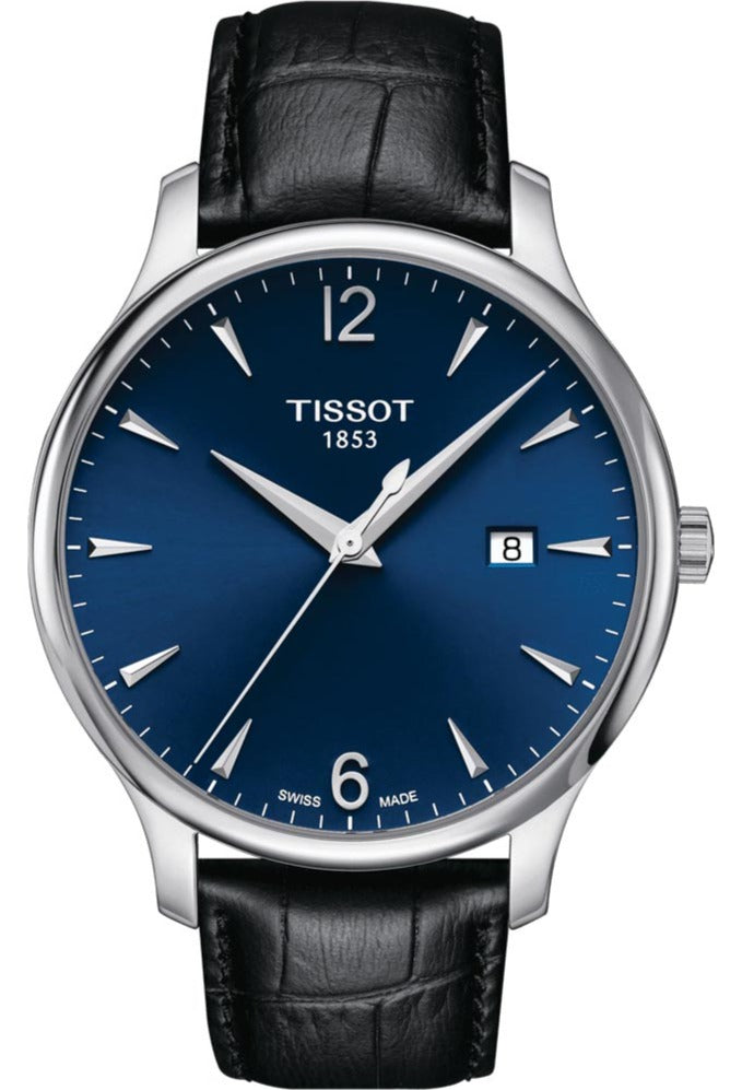 Tissot T Classic Tradition Blue Dial Black Leather Strap Watch For Men - T063.610.16.047.00 Buy Now By Tissot