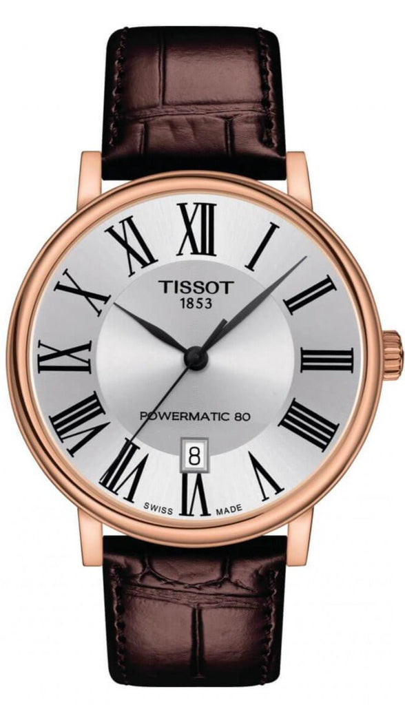 Tissot Carson Premium Powermatic 80 Silver Dial Brown Leather Strap Watch For Men - T122.407.36.033.00 Buy Now By Tissot