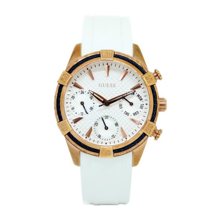 Guess Catalina White Dial White Silicon Strap Watch For Women - W0562L1 Buy Now By Guess