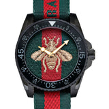 Gucci Dive Green & Red Dial Green & Red Nylon Strap Watch For Men - YA136216 Buy Now By Gucci