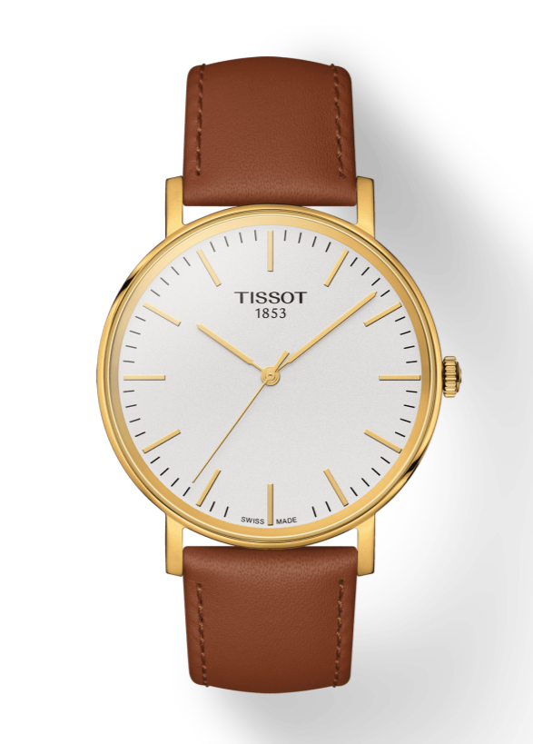 Tissot T Classic Everytime White Dial Brown Leather Strap Watch For Men - T109.410.36.031.00 Buy Now By Tissot