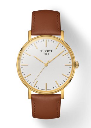 Tissot T Classic Everytime White Dial Brown Leather Strap Watch For Men - T109.410.36.031.00 Buy Now By Tissot