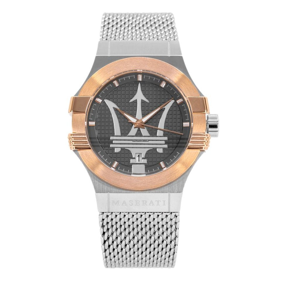 Maserati Potenza Quartz Grey Dial Silver Mesh Bracelet Watch For Men - R8853108007 Buy Now By Maserati