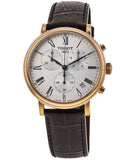 Tissot Carson Premium Chronograph Silver Dial Brown Leather Strap Watch For Men - T122.417.36.033.00 Buy Now By Tissot