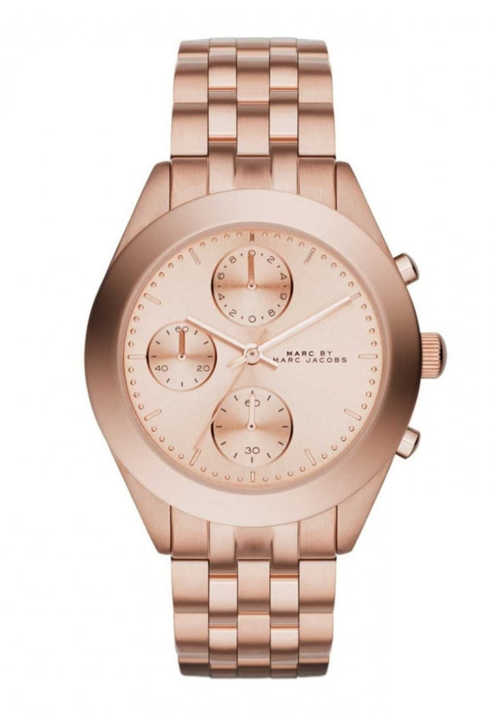 Marc Jacobs Peeker Chronograph Rose Gold Dial Rose Gold Steel Strap Watch for Women - MBM3394 Buy Now By Marc Jacobs