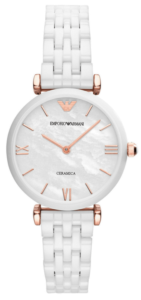 Emporio Armani Ceramica Mother of Pearl Dial White Ceramic Strap Watch For Women - AR1486 Buy Now By Emporio Armani