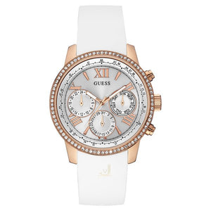 Guess Sport White Dial White Rubber Strap Watch For Women - W0616L1 Buy Now By Guess