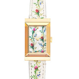 Gucci G-Frame Floral Mother of Pearl Dial White Leather Strap Watch For Women - YA147407 Buy Now By Gucci