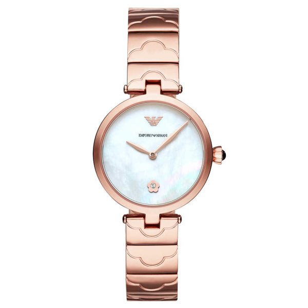 Emporio Armani Arianna White Mother of Pearl Dial Rose Gold Steel Strap Watch For Women - AR11236 Buy Now By Emporio Armani