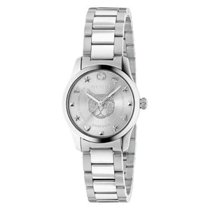 Gucci G Timeless Quartz Silver Dial Silver Steel Strap Watch For Women - YA126595 Buy Now By Gucci