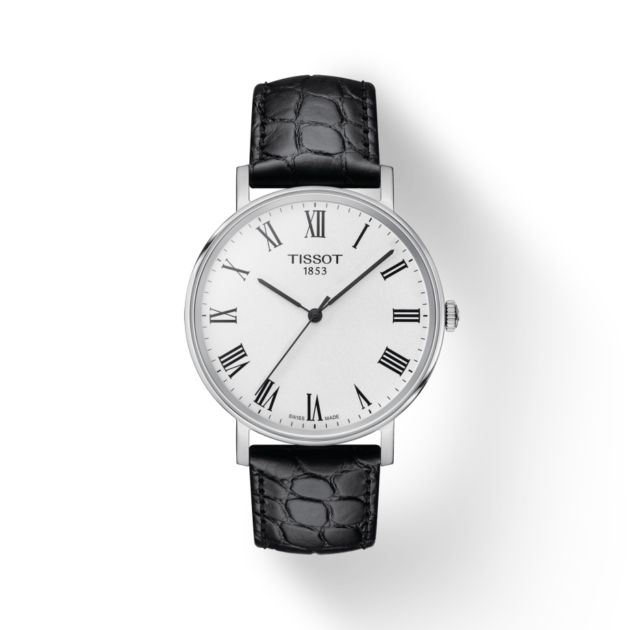 Tissot Everytime Medium White Dial Black Leather Strap Watch For Men - T109.410.16.033.01 Buy Now By Tissot