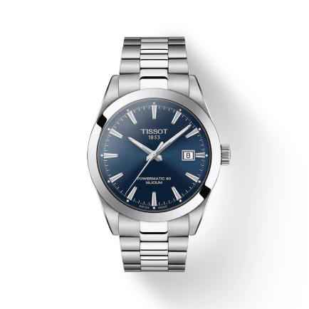 Tissot Gentlemen Powermatic 80 Silicium Blue Dial Silver Steel Strap Watch For Men - T127.407.11.041.00 Buy Now By Tissot