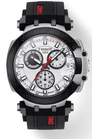 Tissot T Race Chronograph White Dial Black Silicone Strap Watch For Men - T115.417.27.011.00 Buy Now By Tissot
