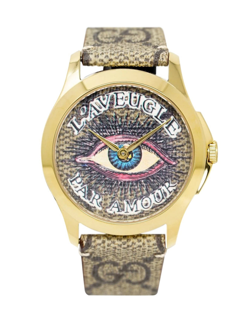 Gucci G Timeless Eye Beige Dial Beige Leather Strap Watch For Men - YA1264022 Buy Now By Gucci
