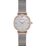 Emporio Armani Retro Mother of Pearl Dial Silver Mesh Bracelet Watch For Women - AR2067 Buy Now By Emporio Armani