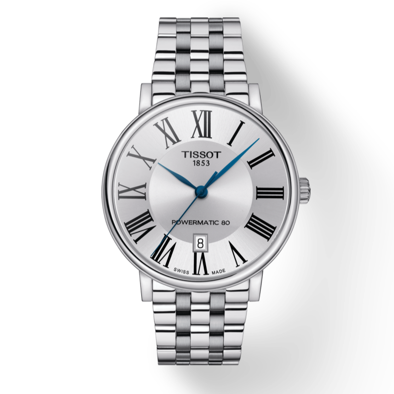 Tissot T Classic Carson Premium Powermatic 80 Silver Dial Silver Steel Strap Watch For Men - T122.407.11.033.00 Buy Now By Tissot