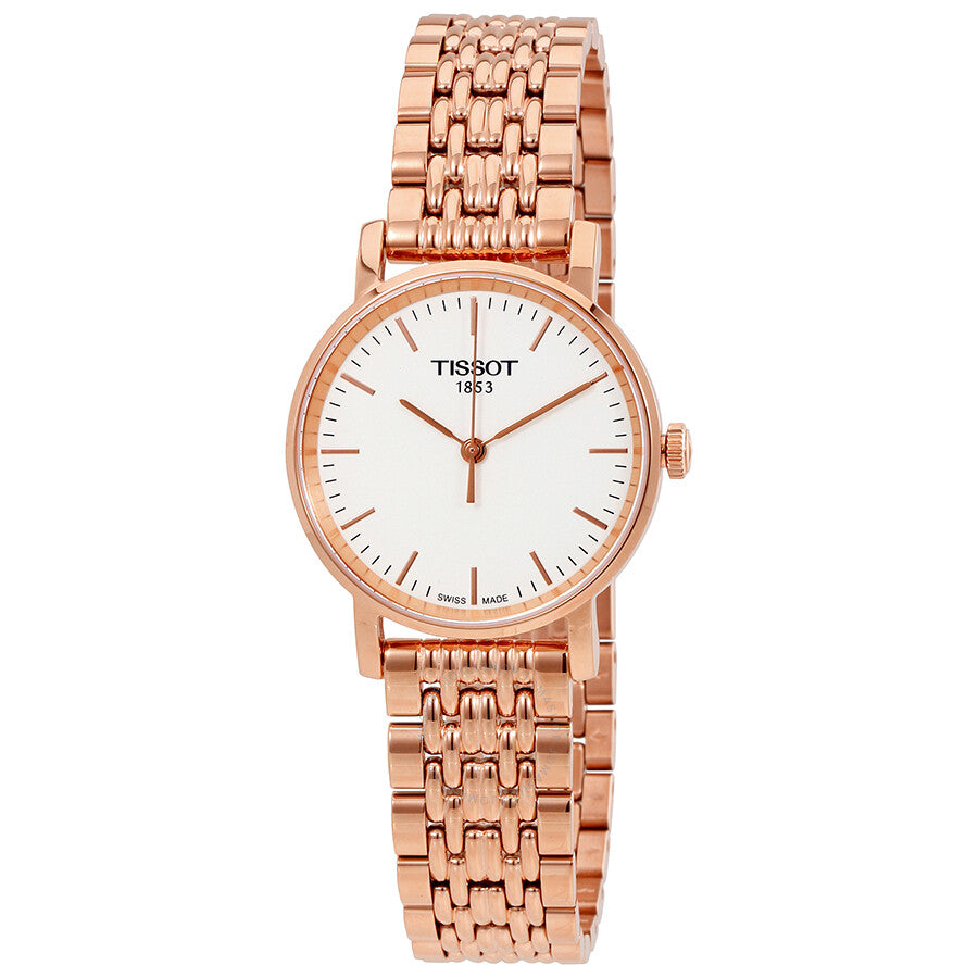 Tissot T Classic Everytime Small White Dial Rose Gold Mesh Bracelet Watch For Women - T109.210.33.031.00 Buy Now By Tissot