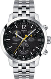 Tissot PRC 200 Chronograph Black Dial Silver Steel Strap Watch For Men - T114.417.11.057.00 Buy Now By Tissot