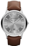 Emporio Armani Renato Silver Dial Brown Leather Strap Watch For Men - AR2463 Buy Now By Emporio Armani