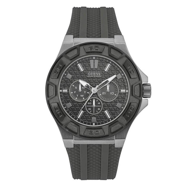 Guess Force Grey Dial Grey Rubber Strap Watch For Men - W0674G8 Buy Now By Guess