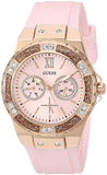 Guess Rose Gold Dial with Diamonds Pink Rubber Strap Watch For Women - W1053L3 Buy Now By Guess
