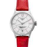 Tissot Chemin Des Tourelles Powermatic 80 Mother of Pearl White Dial Red Leather Strap Watch For Women - T099.207.16.118.00 Buy Now By Tissot
