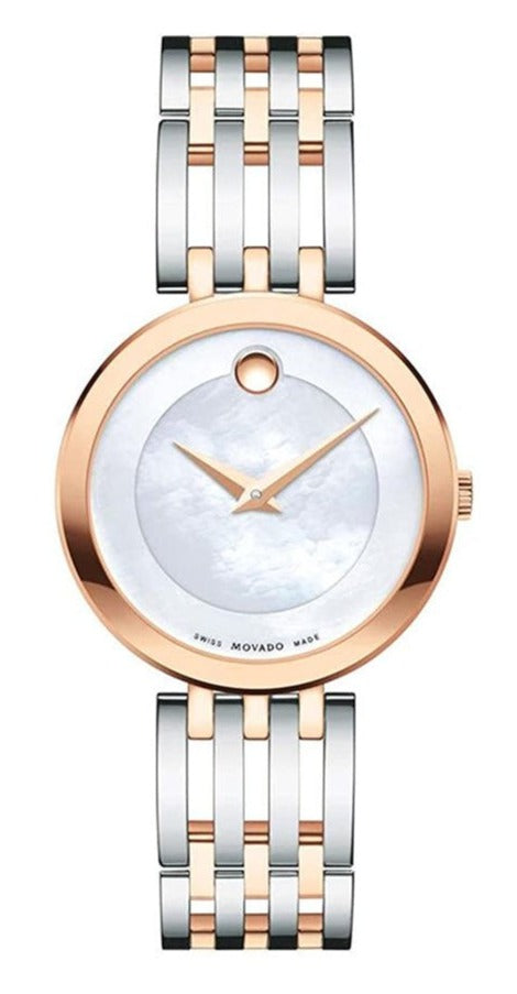 Movado Esperanza Mother of Pearl Dial Two Tone Steel Strap Watch For Women - 0607114 Buy Now By Movado