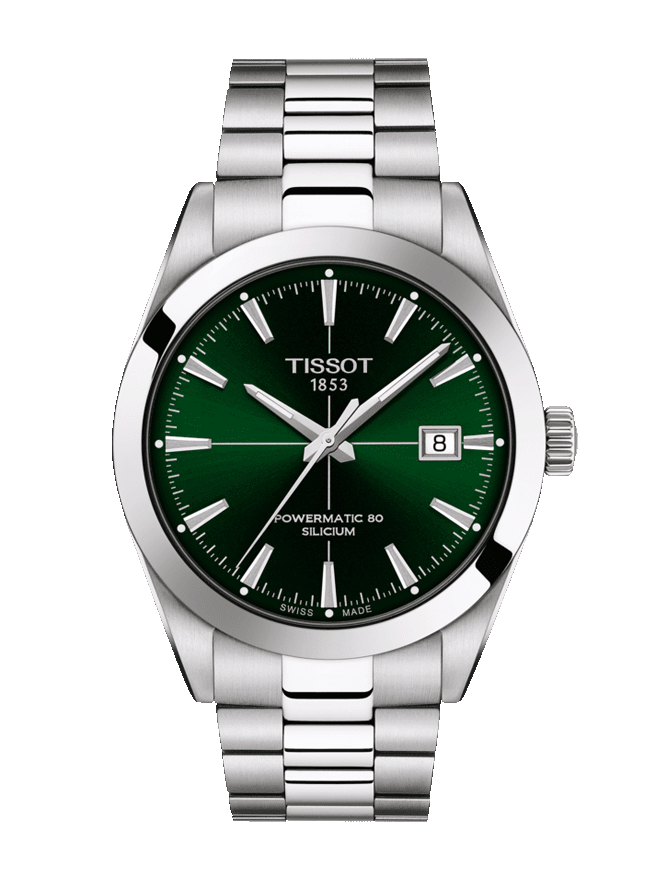 Tissot Gentleman Powermatic 80 Silicium Green Dial Silver Steel Strap Watch For Men - T127.407.11.091.01 Buy Now By Tissot