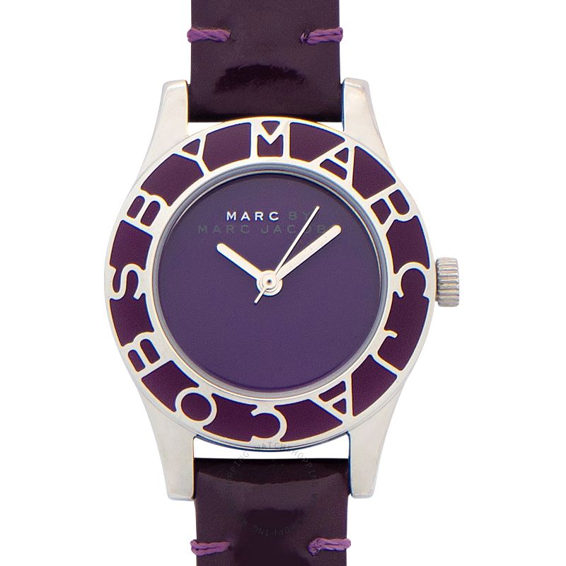 Marc Jacobs Blade Purple Dial Purple Leather Strap Watch for Women - MBM1158 Buy Now By Marc Jacobs