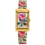 Gucci G-Frame Floral Mother of Pearl Dial White Leather Strap Watch For Women - YA147406 Buy Now By Gucci