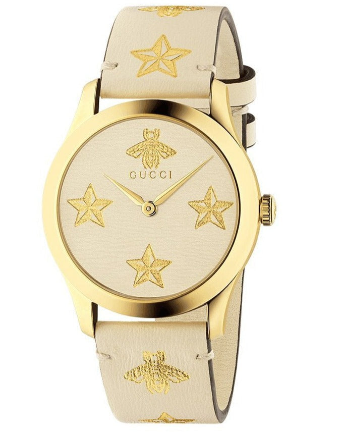 Gucci G Timeless White Dial White Leather Strap Watch For Women - YA1264096 Buy Now By Gucci
