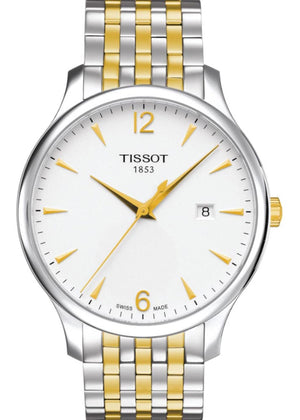Tissot T Classic Tradition White Dial Two Tone Mesh Bracelet Watch For Men - T063.610.22.037.00 Buy Now By Tissot