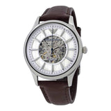 Emporio Armani Meccanico White Dial Brown Leather Strap Watch For Men - AR1946 Buy Now By Emporio Armani