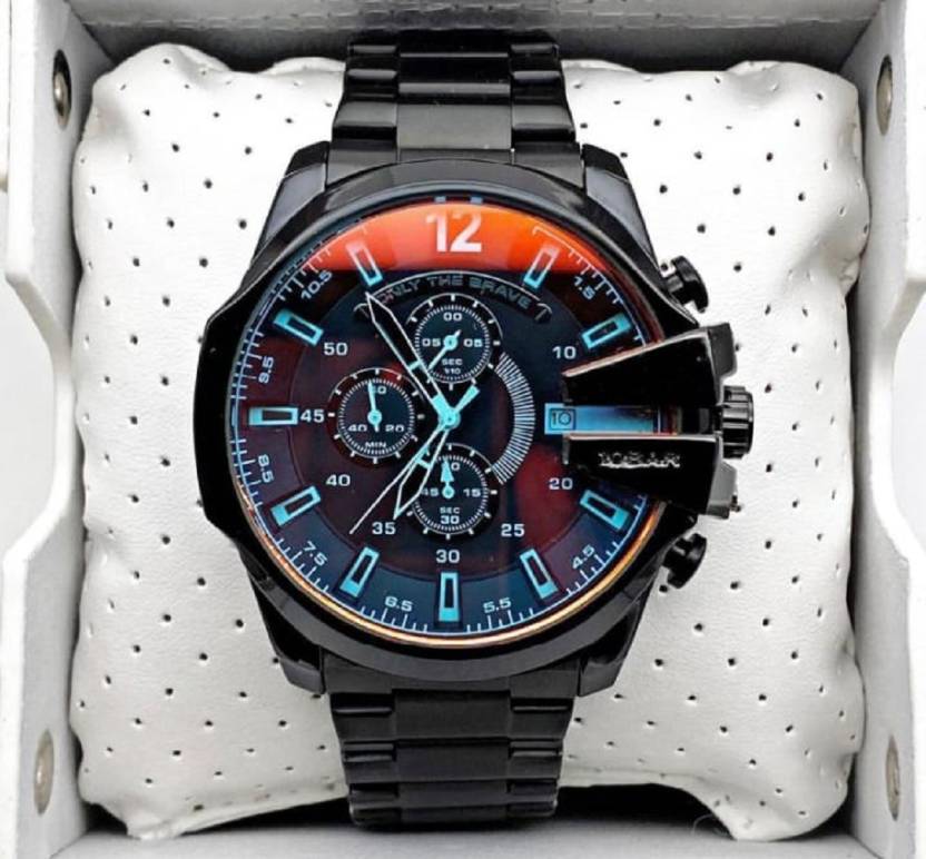 Diesel Mega Chief Chronograph Black Dial Black Steel Strap Watch For Men - DZ4318 Buy Now By Diesel