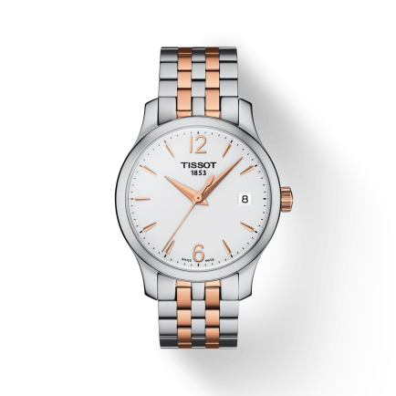 Tissot T Classic Tradition Lady White Dial Two Tone Steel Strap Watch For Women - T063.210.22.037.01 Buy Now By Tissot