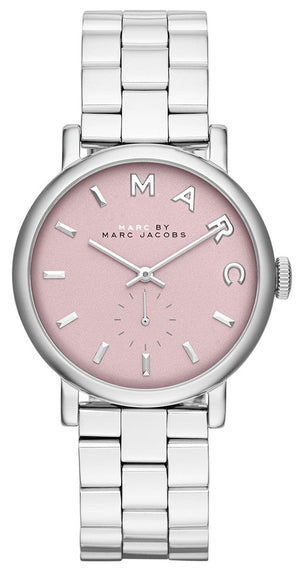 Marc Jacobs Baker Pink Dial Silver Steel Strap Watch for Women - MBM3280 Buy Now By Marc Jacobs
