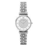 Emporio Armani Gianni T Bar White Crystal Pave Dial Silver Stainless Steel Strap Watch For Women - AR1925 Buy Now By Emporio Armani