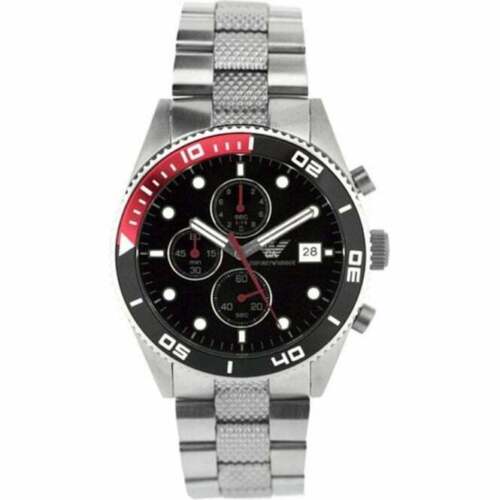 Emporio Armani Chronograph Black Dial Silver Stainless Steel Watch For Men - AR5855 Buy Now By Emporio Armani