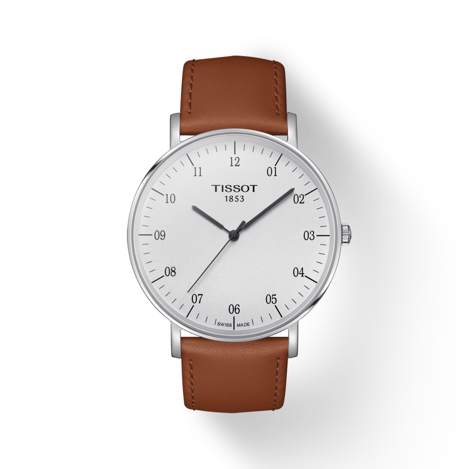 Tissot T Classic Everytime Large White Dial Brown Leather Strap Watch For Men - T109.610.16.037.00 Buy Now By Tissot