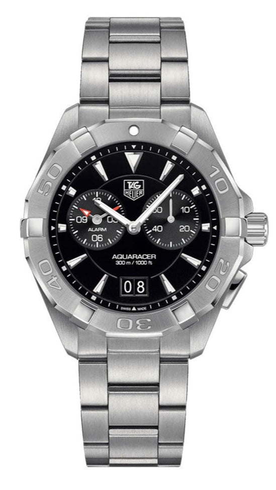 Tag Heuer Aquaracer Quartz Black Dial Silver Steel Strap Watch for Men - WAY111Z.BA0928 Buy Now By Tag Heuer