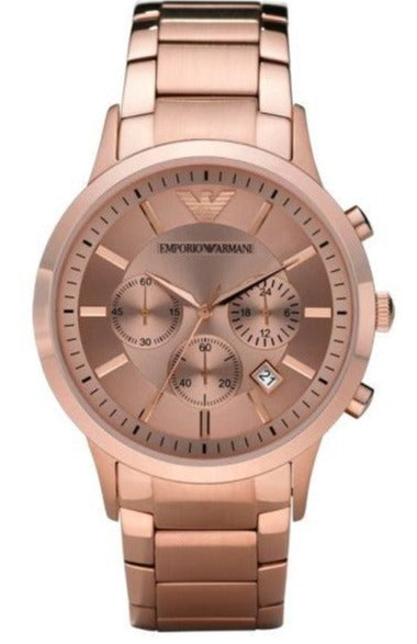 Emporio Armani Classic Rose Gold Chronograph Steel Strap Watch For Men - AR2452 Buy Now By Emporio Armani