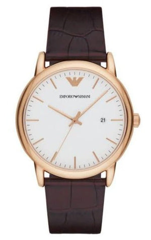 Emporio Armani Luigi White Dial Brown Leather Strap Watch For Men - AR2502 Buy Now By Emporio Armani