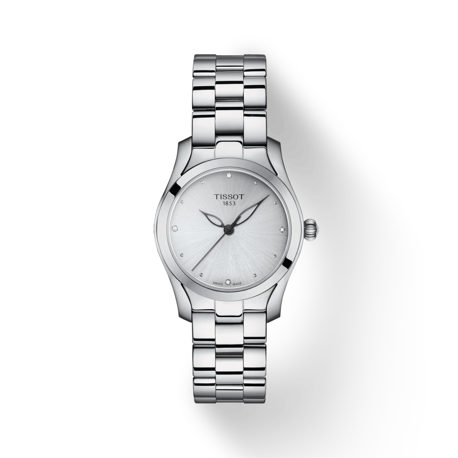 Tissot T Wave Diamonds White Dial Silver Steel Strap Watch For Women - T112.210.11.036.00 Buy Now By Tissot