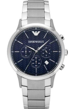 Emporio Armani Renato Chronograph Blue Dial Silver Steel Strap Watch For Men - AR2486 Buy Now By Emporio Armani