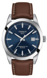 Tissot Gentleman Powermatic 80 Silicium Blue Dial Brown Leather Strap Watch For Men - T127.407.16.041.00 Buy Now By Tissot